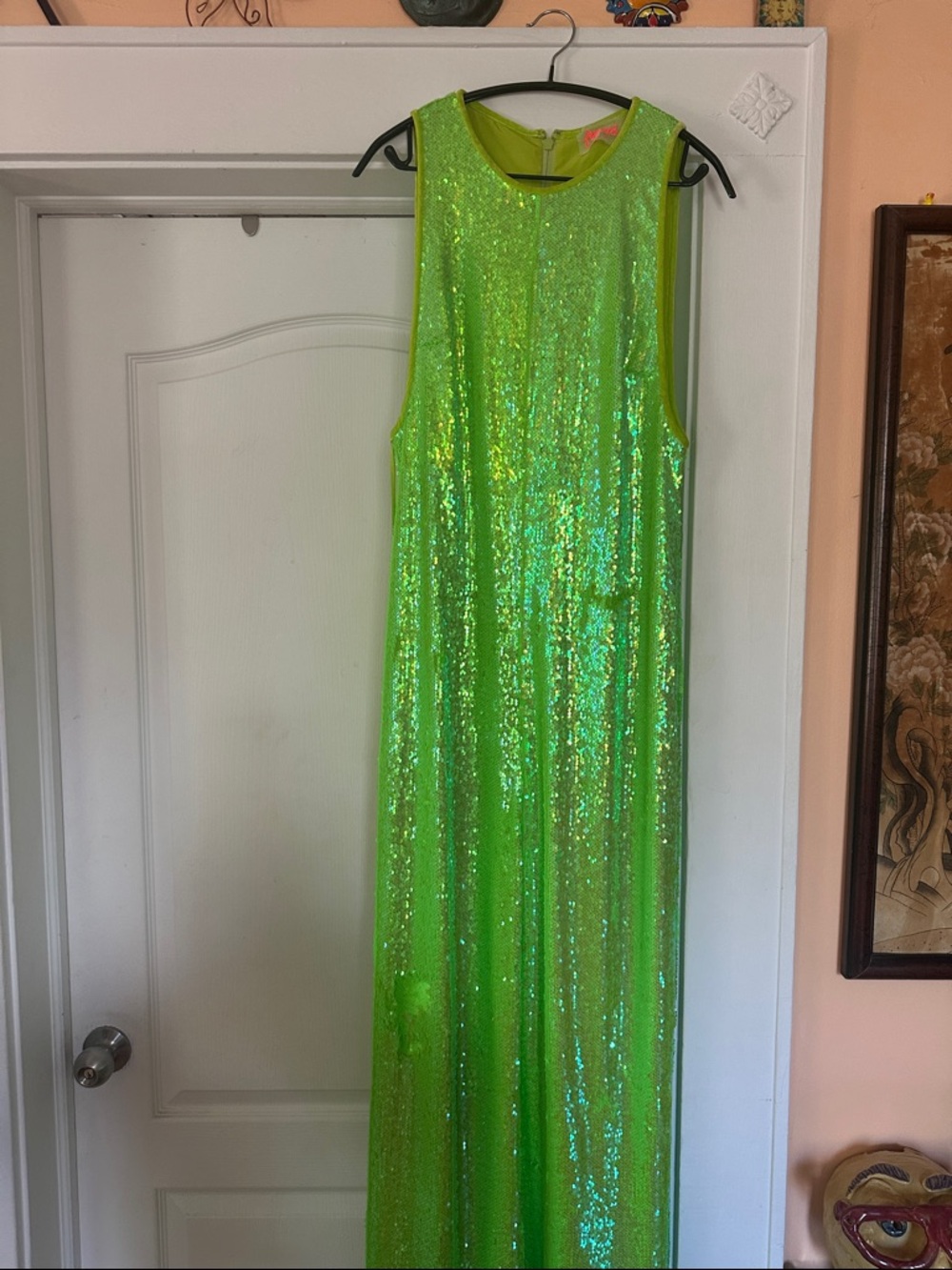 Free People Lime Green Sequin Dress
